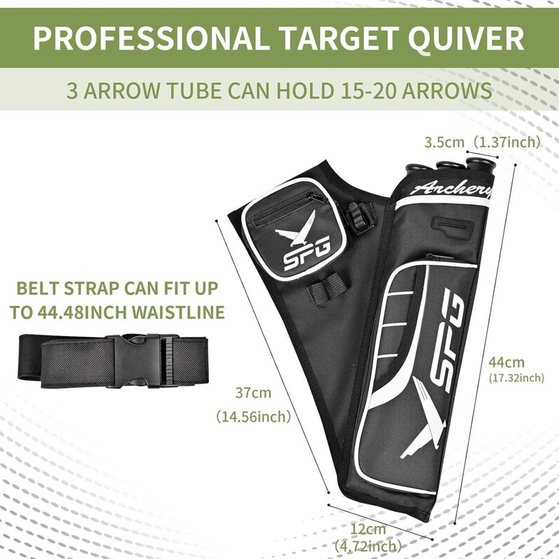 SP.G Arrow Quiver Archery Hip Quiver, Durable Adjustable Waist Belt Three Arrows Tube for Arrow Storage Compound Bow Recurve Bow Accessories - Image 2